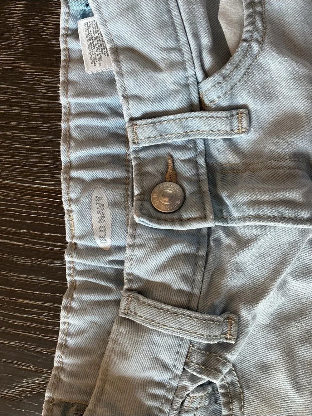 Old Navy Light Blue Denim Shorts with Button Waist